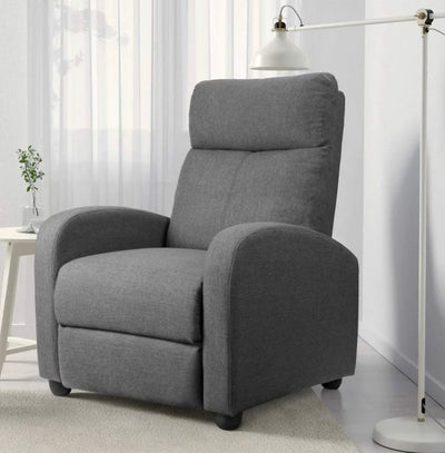 Lacoo Fabric Single Sofa Recliner with Padded Seat , Gray- NEW AND ASSEMBLED!!!!