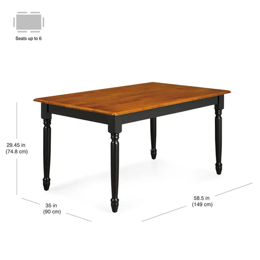 Better Homes and Gardens Autumn Lane Farmhouse Dining Table, Black and Oak**New and assembled,minor dent**
