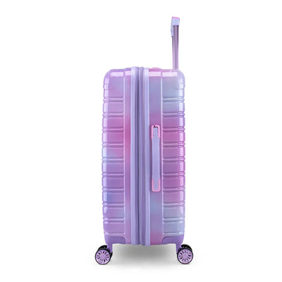 iFLY Fibertech Hardside Checked Luggage 24", Pastel Sky**New**