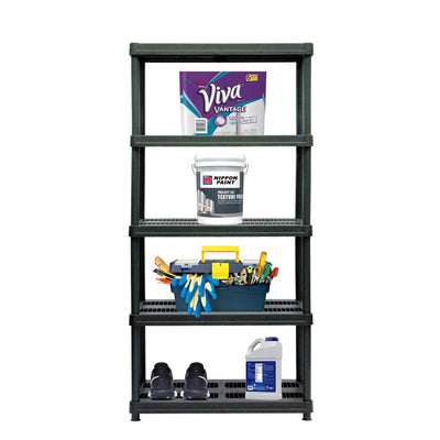 Juggernaut Storage 36"W x 18"D x 72"H 5-Shelf Resin Shelving, 750 lb Capacity Black**New in Box**