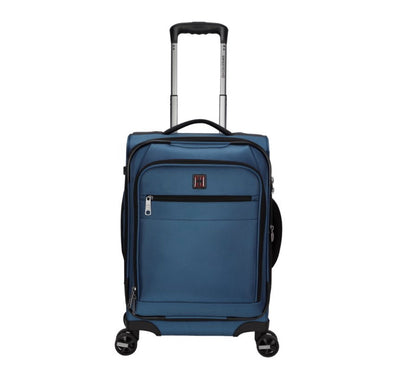 Swiss Tech 20in Softside Carry-on Luggage with 8-Wheel Spinner, Blue- NEW OUT OF BOX!!!!