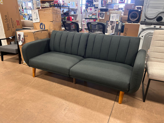 Novogratz Brittany Sofa Futon - Premium Upholstery and Wooden Legs - Dark Gray!  -Brand new in the box