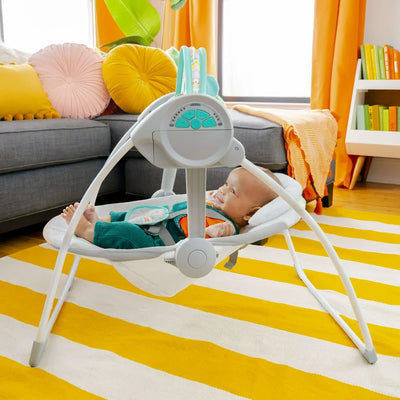 Bright Starts Whimsical Wild Portable Compact Baby Swing with Taggies, Unisex, Newborn and up**New in Box**