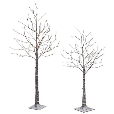 Flocked LED Birch Tree, Set of 2**New**
