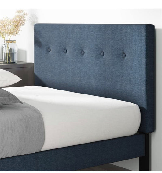 ZINUS Omkaram Upholstered Platform Bed Frame / Mattress Foundation / Wood Slat Support / No Box Spring Needed / Easy Assembly, Queen- new in box