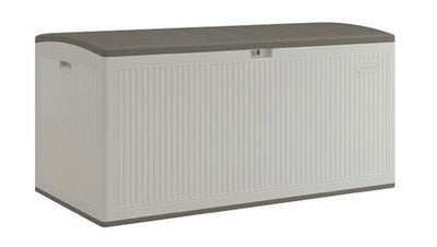Suncast 160 Gal XL Reeded Deck Box, Gray!! NEW AND ASSEMBLED!!