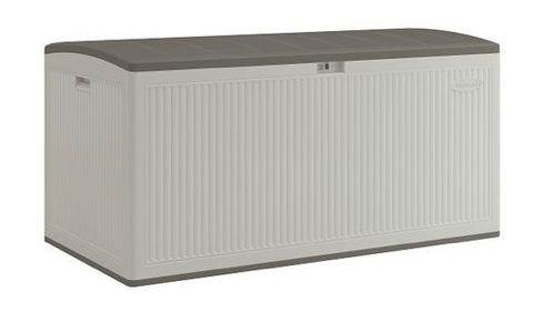 Suncast 160 Gal XL Reeded Deck Box, Gray!! NEW AND ASSEMBLED!!