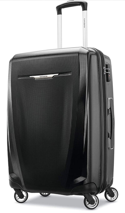 Samsonite Winfield 3 DLX Hardside Expandable Luggage with Spinners, Checked-Medium 25-Inch, Black!! NEW OUT OF BOX(DAMAGED FROM SHIPPING)!!