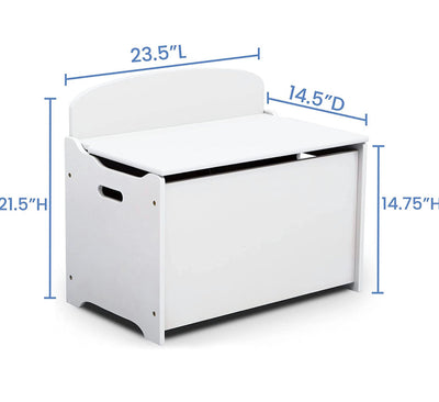Delta Children MySize Deluxe Toy Box - Greenguard Gold Certified, Bianca White**New in Box**