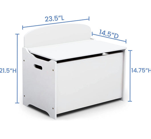 Delta Children MySize Deluxe Toy Box - Greenguard Gold Certified, Bianca White**New in Box**