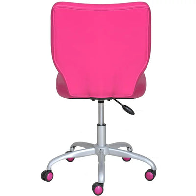 Mainstays Mid-Back Office Chair with Matching Color Casters, Fushia Faux Leather**New and assembled**