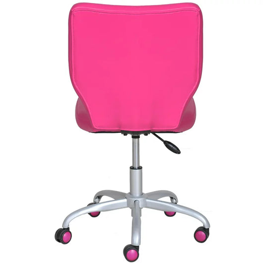 Mainstays Mid-Back Office Chair with Matching Color Casters, Fushia Faux Leather**New and assembled**