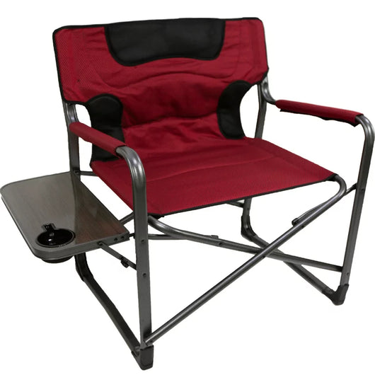 Ozark Trail XXL Folding Padded Director Chair with Side Table, Red**New**