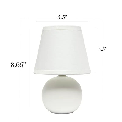 Simple Designs Ceramic Globe Table Lamp Off White LT2008-OFF**New in box**