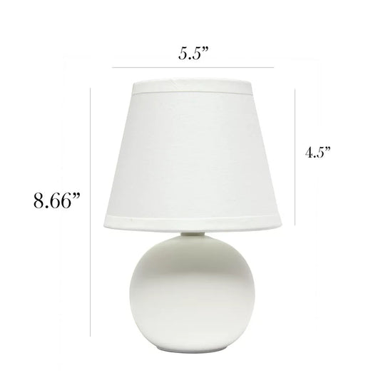 Simple Designs Ceramic Globe Table Lamp Off White LT2008-OFF**New in box**