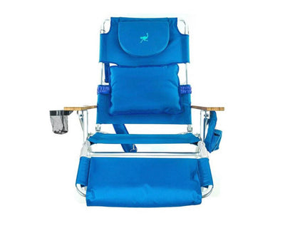 Ostrich Reclining Aluminum Beach Chair - Blue- NEW OUT OF BOX!!!