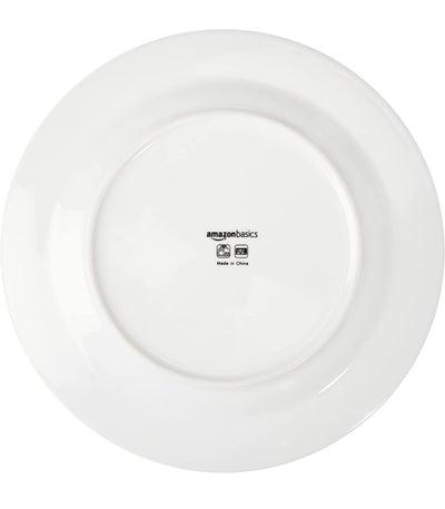 Amazon Basics 16-Piece Cafe Stripe Kitchen Dinnerware Set, Plates, Bowls, Mugs - Service for 4, Grey- NEW IN BOX!!!