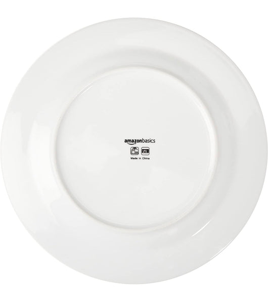 Amazon Basics 16-Piece Cafe Stripe Kitchen Dinnerware Set, Plates, Bowls, Mugs - Service for 4, Grey- NEW IN BOX!!!