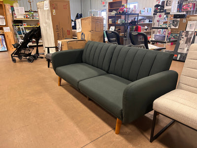 Novogratz Brittany Sofa Futon - Premium Upholstery and Wooden Legs - Dark Gray!  -Brand new and assembled