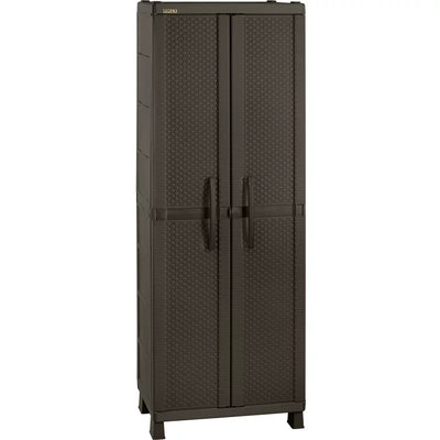 Rimax Wicker Utility 4-Shelf Storage Cabinet, Brown**New in Box**