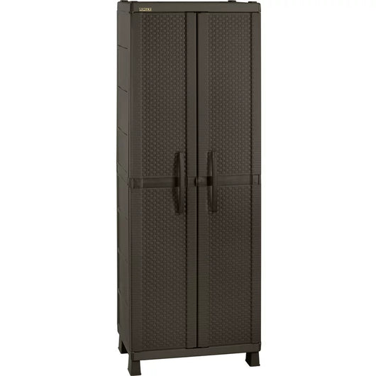 Rimax Wicker Utility 4-Shelf Storage Cabinet, Brown**New in Box**
