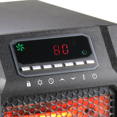 Comfort Zone 1,500-Watt Electric Digital Quartz Infrared Cabinet Space Heater with Remote Control in Black- NEW IN BOX