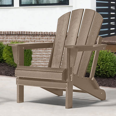 Westin Outdoor Braxton Folding HDPE Plastic Adirondack Chair, Set of 2, Weathered Wood- NEW IN 2 BOXES!!!!