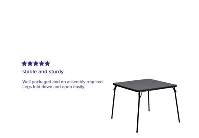 Flash Furniture Black Folding Card Table - Lightweight Portable Folding Table with Collapsible Legs- NEW IN BOX!!!