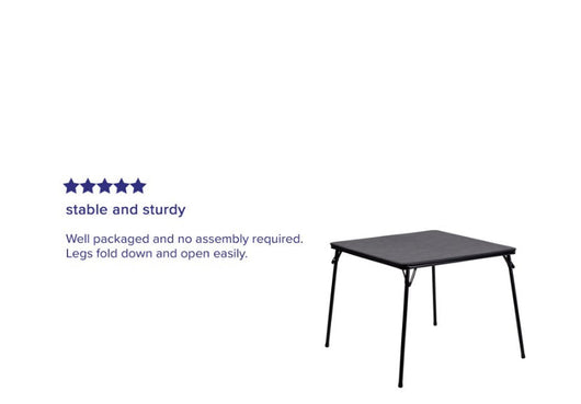 Flash Furniture Black Folding Card Table - Lightweight Portable Folding Table with Collapsible Legs- NEW IN BOX!!!