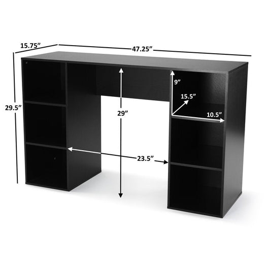 Mainstays 6-Cube Storage Computer Desk,Black Oak **New in Box**