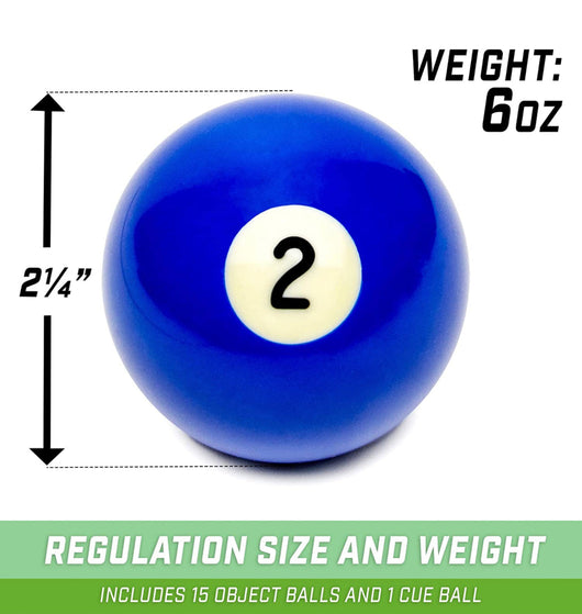 GoSports Regulation Billiards Balls - Complete Set of 16 Professional Balls, Multi- NEW IN BOX!!!
