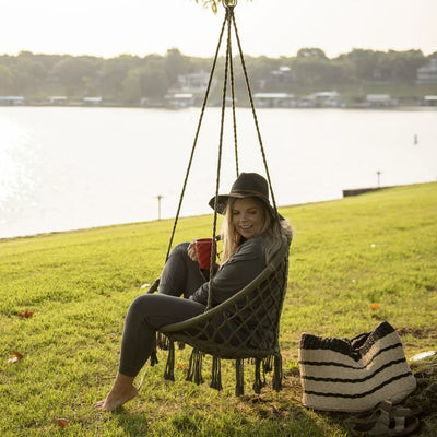 Equip Macrame Outdoor Hammock Chair, Cotton Blend Olive Green, Size: 47” L x 24” W, Capacity 250 lb.**New**