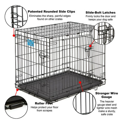 MidWest Homes For Pets Life Stages Folding Double Door Metal Dog Crate**New in box**