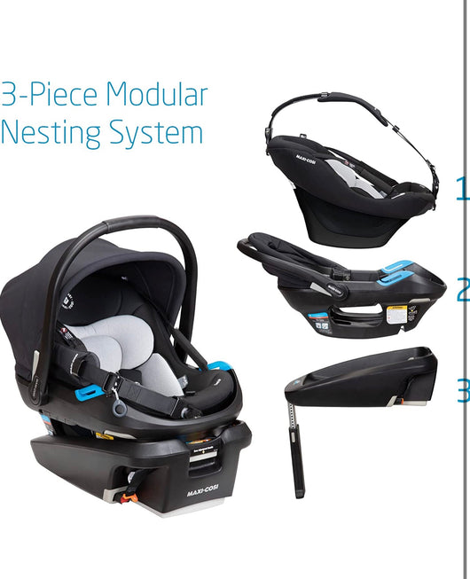 Maxi-Cosi Coral XP Infant Car Seat, Revolutionary 3-Piece Modular Nesting System for a More Comfortable, Intimate & Lightweight Carry, Essential Black II!  -Brand new in the box