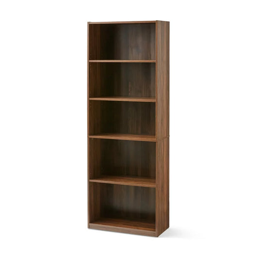 Mainstays Framed 5-Shelf Bookcase, Canyon Walnut- NEW IN BOX!!!!