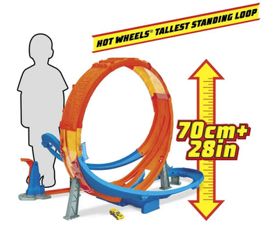Hot Wheels Massive Loop Mayhem Track Set with 28-In Wide Track Loop & 1 Car- NEW IN BOX!!!
