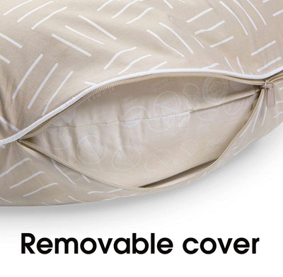 Boppy Organic Nursing Pillow and Positioner | Sand Criss Cross | Breastfeeding, Bottle Feeding, Baby Support | with Organic Cotton Cover | Awake-Time Support