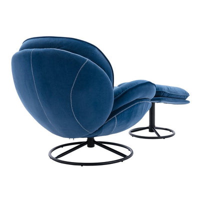 LongZhen Accent chair TV Chair Living room Chair Beige sofa with Ottoman-Blue**New and assembled**