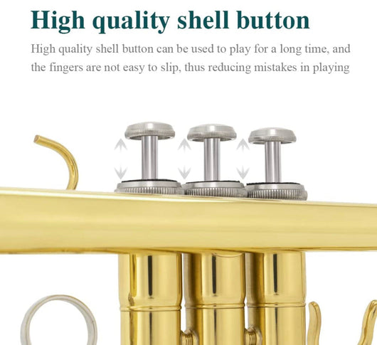 JUUXAAN Brass Standard Bb Trumpet Instrument with Hard Case,Gloves, 7C Mouthpiece for Student Beginner (golden)- NEW IN CARRY CASE!!!