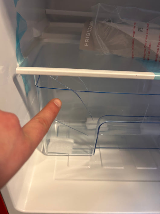 Frigidaire EFR840-RED 3.1 Cu Ft Red 2 Door Retro Bar Fridge with Side Bottle Opener**New,minor dents from shipping**