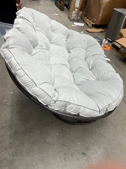 Better Homes & Gardens Papasan Bench, Gray!! NEW AND ASSEMBLED, MINOR DIRT MARK FROM SHIPPING(HARDLY NOTICEABLE)!!