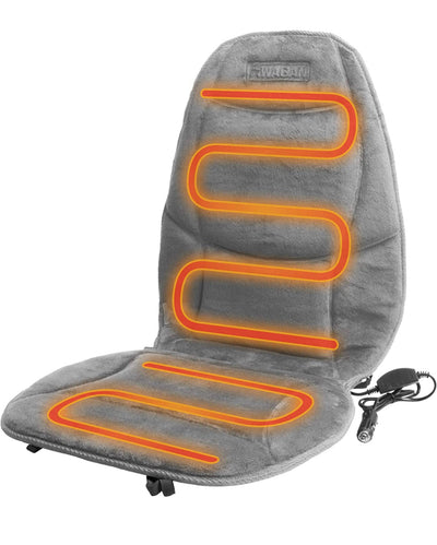 HealthMate IN9438-2 12V Velour Winter Seat Cushion with Lumbar Support, Heating with Easy Controller, Color Gray-