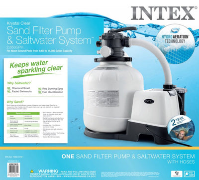 Intex Krystal Clear Sand Filter Pump & Saltwater System CG-26679EG, 110-120V with GFCI- NEW IN BOX!!!!
