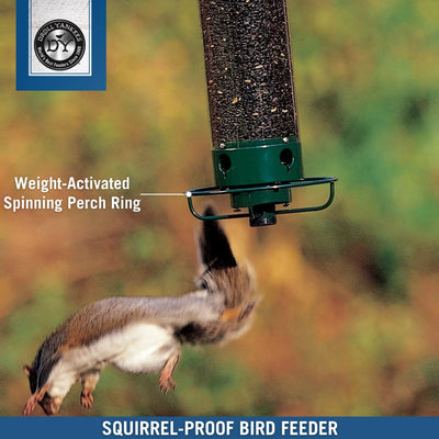 Droll Yankees YF-M Yankee Flipper Squirrel-Proof Bird Feeder, 17.25", Green**New**