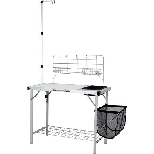 Ozark Trail Camping Table, Silver, 39 L in x 19.7 W in x 76 H in**New**