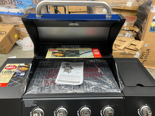 Expert Grill 4 Burner with Side Burner Propane Gas Grill in Blue- NEW AND ASSEMBLED!! (Minor dents from shipping)