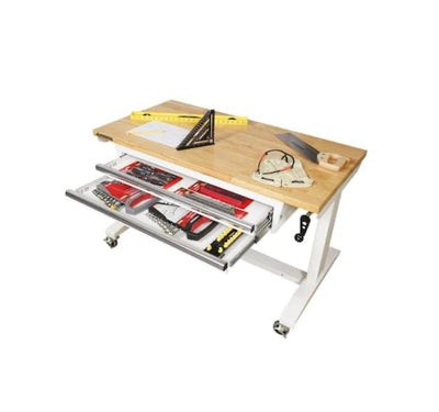Husky 46 in. Adjustable Height Work Table with 2-Drawers in White!- NEW IN BOX!!!