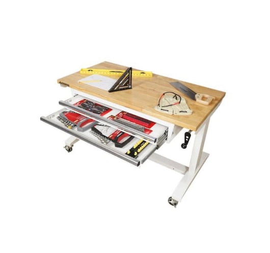 Husky 46 in. Adjustable Height Work Table with 2-Drawers in White!- NEW IN BOX!!!