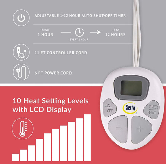 Serta Reversible Fleece to Sherpa Electric Blanket Fast Heating Soft Cover, Safety Auto Shut Off Timer, Low EMF, Multi Heat Setting, ETL Certified, Machine Washable, Stone Brown King (90 in x 100 in)- new