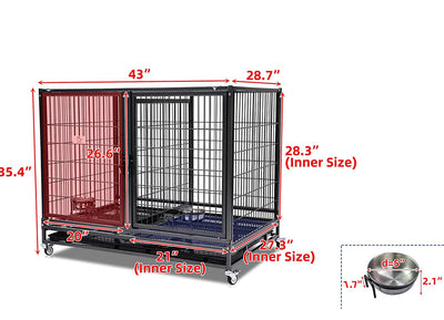 Stackable cage, 109 cm, with feed doors and additional separator or tray!  -Brand new in the box